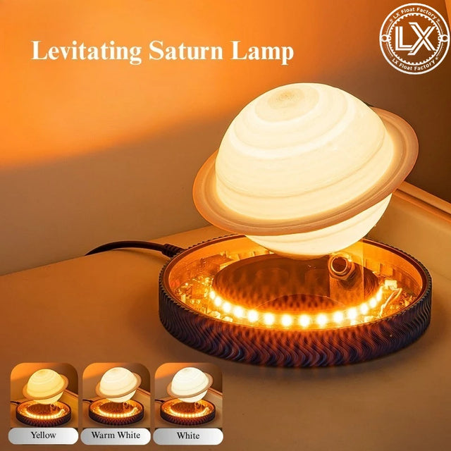 Magnetic Levitation Saturn & Moon Lamp – Floating LED Desk Light